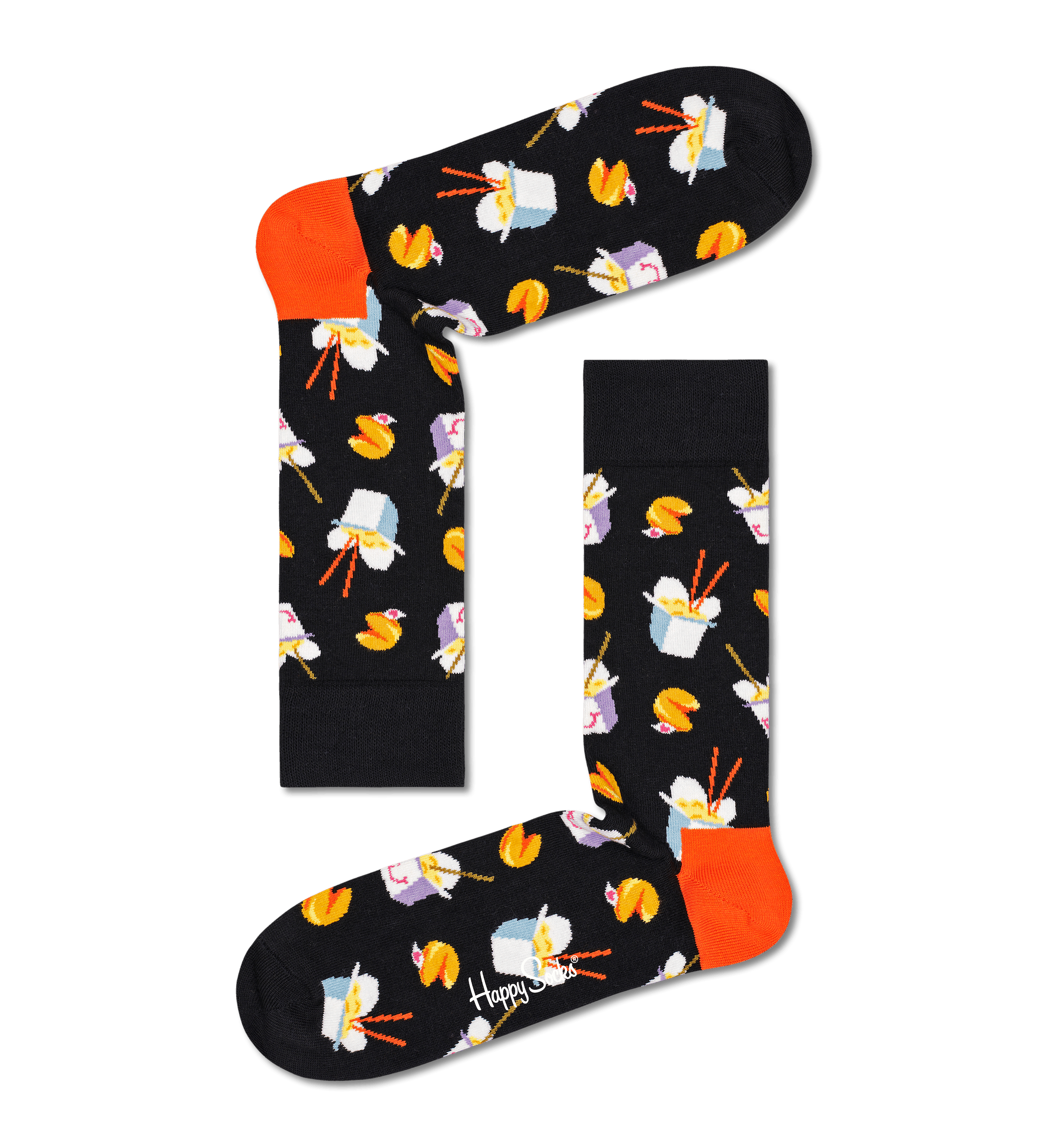 Černé ponožky Happy Socks, vzor Take Out