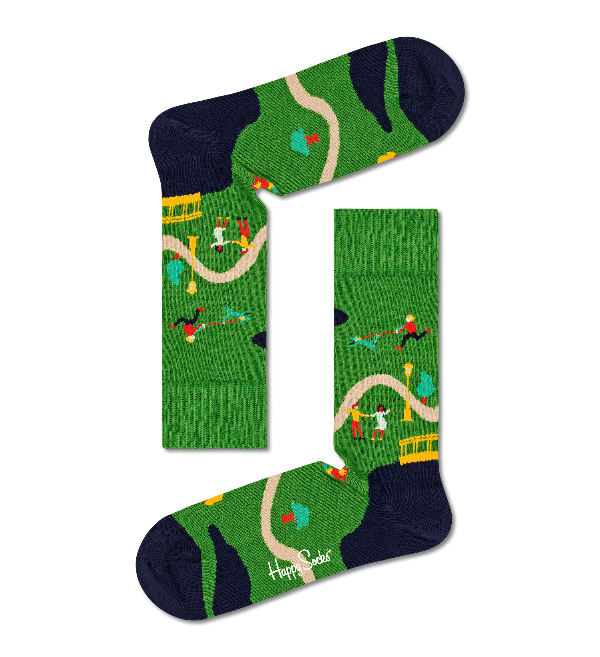 Zelené ponožky Happy Socks, vzor Walk In The Park