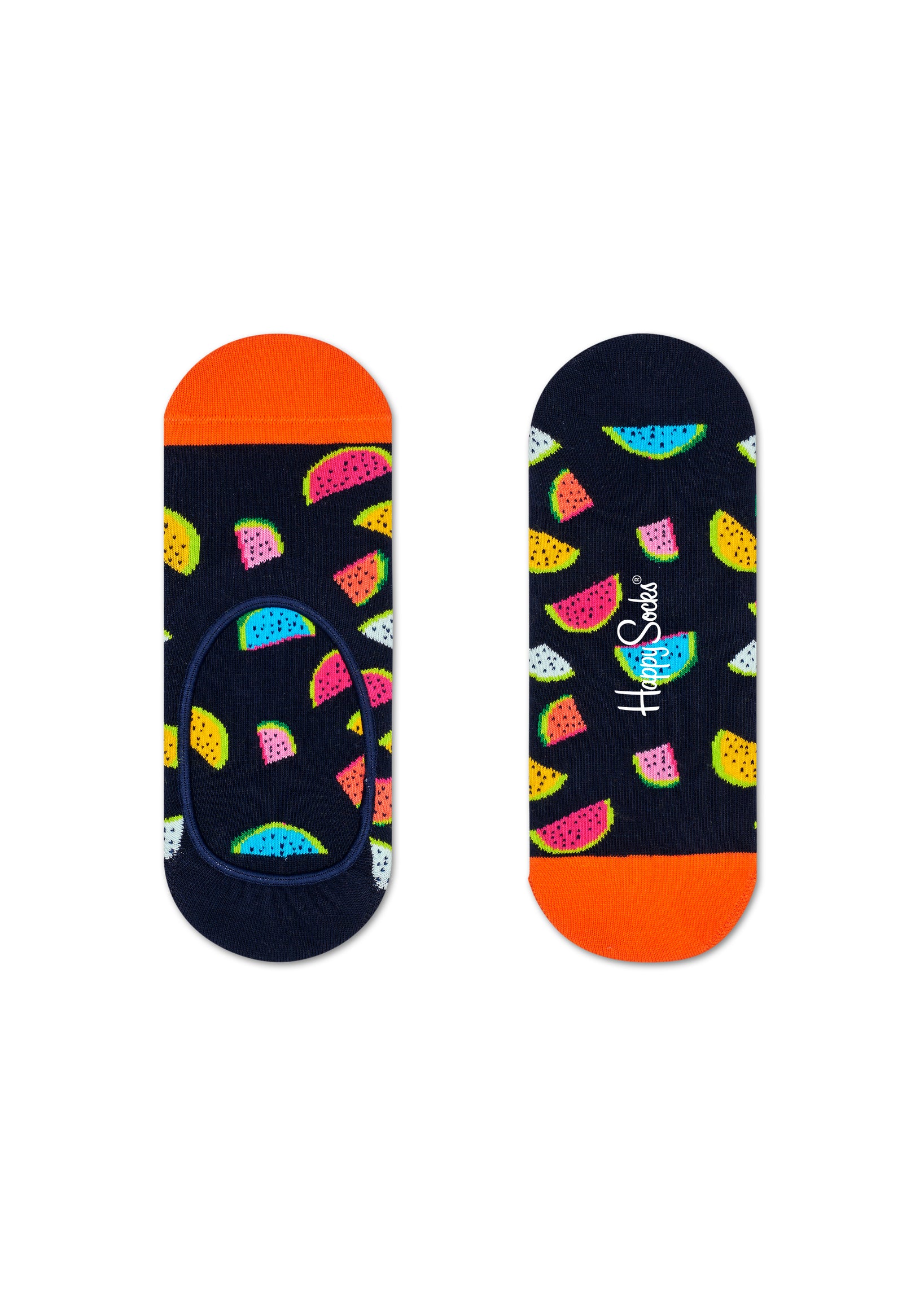 Nízké černé ponožky Happy Socks s melouny, vzor Watermelon