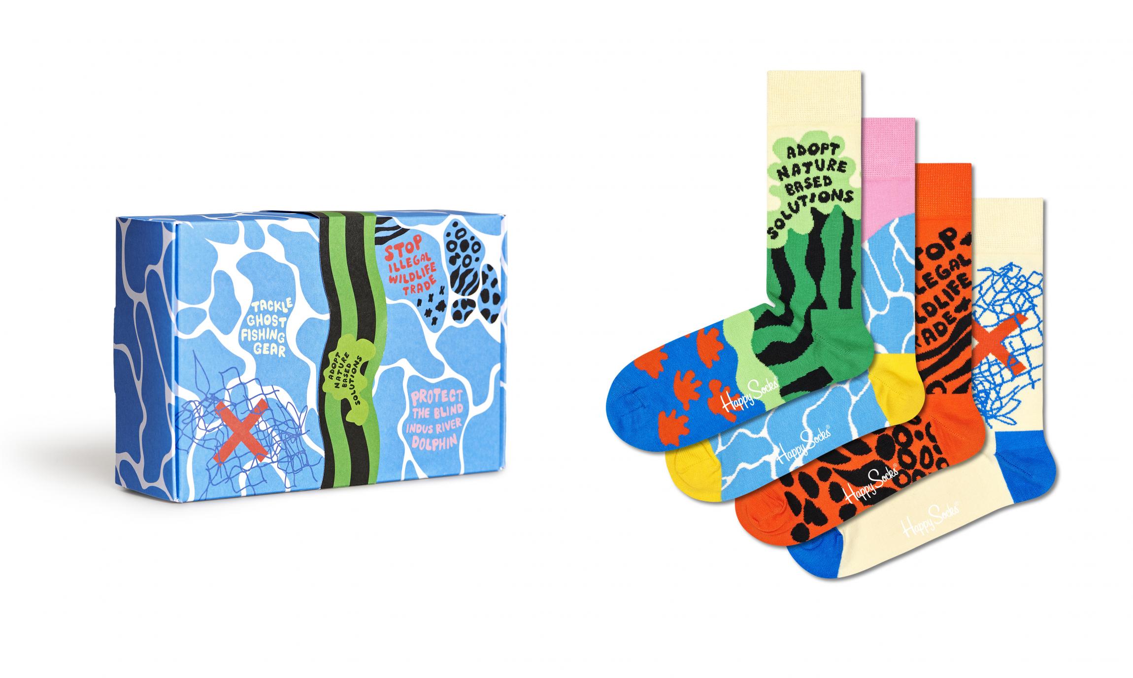 Dárkový box ponožek Happy Socks x WWF - 4 páry