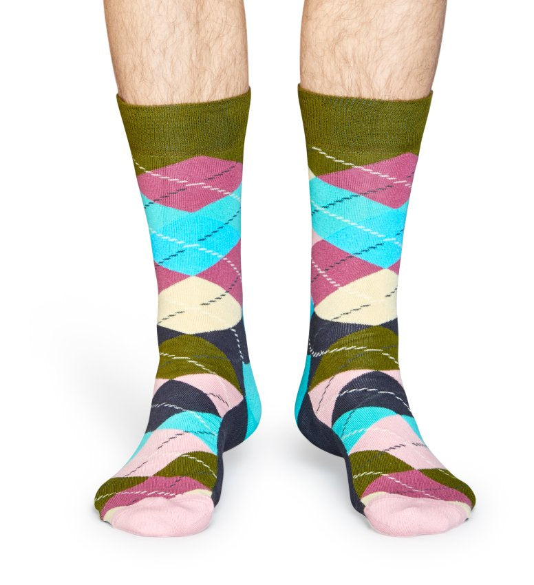 Barevné ponožky Happy Socks s károvaným vzorem Argyle
