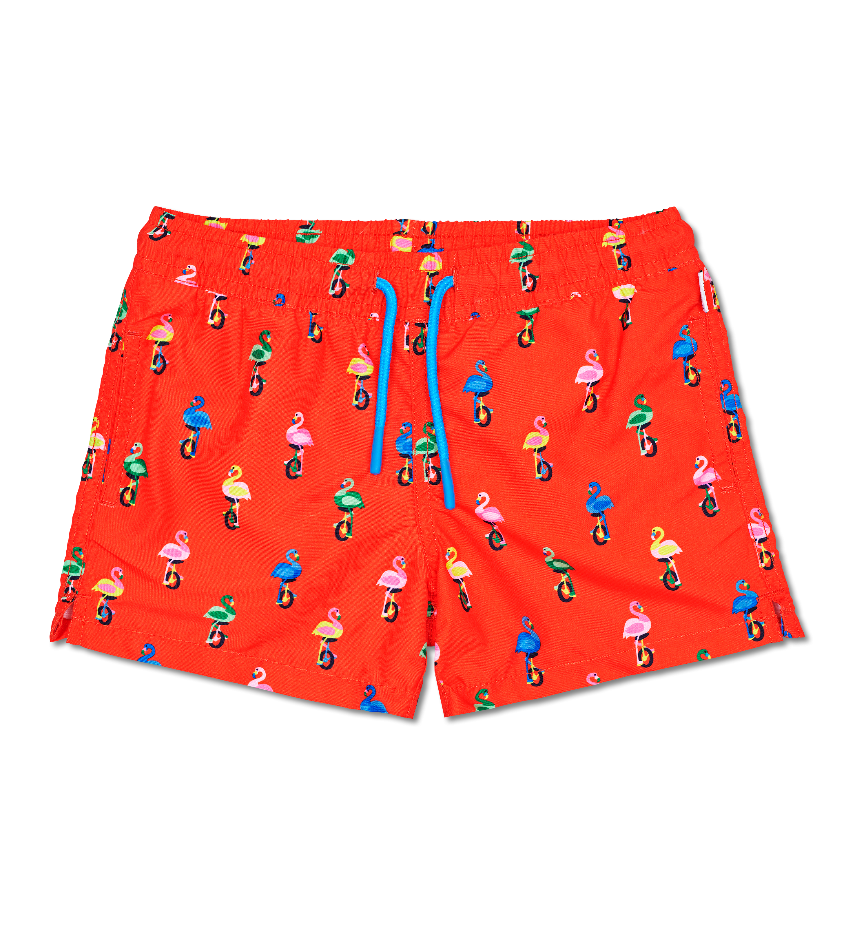 Dětské oranžové plavky Happy Socks s plameňáky, vzor Flamingo