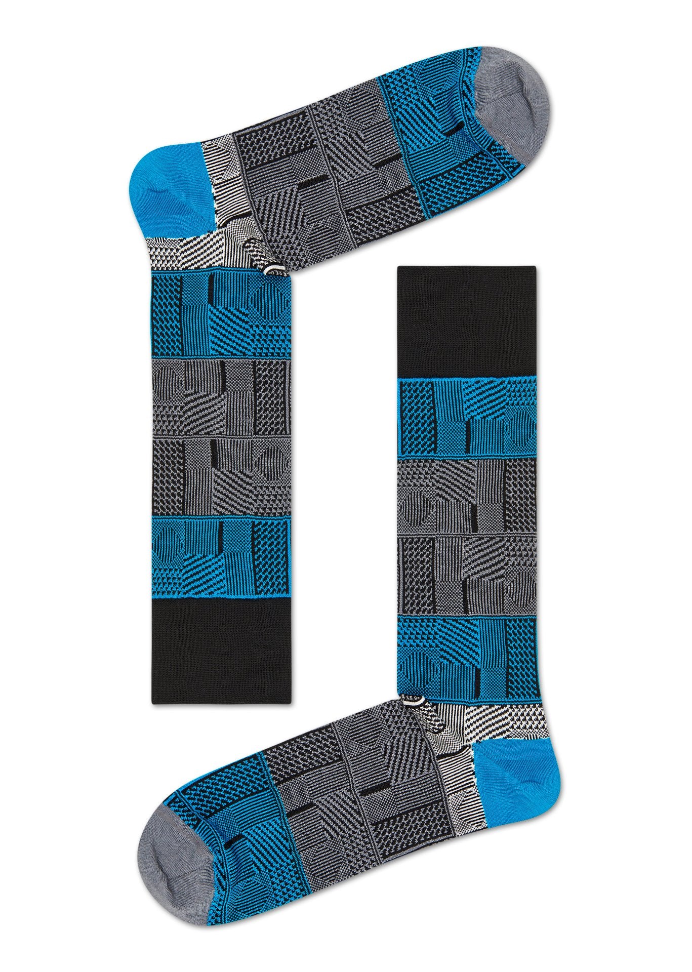 Šedo-modré ponožky Happy Socks, vzor Mix