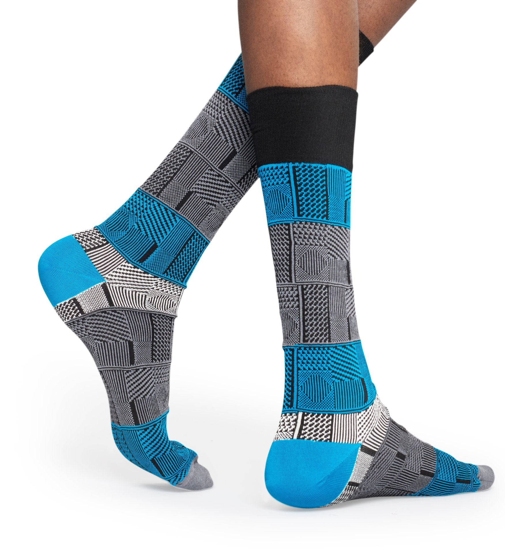 Šedo-modré ponožky Happy Socks, vzor Mix