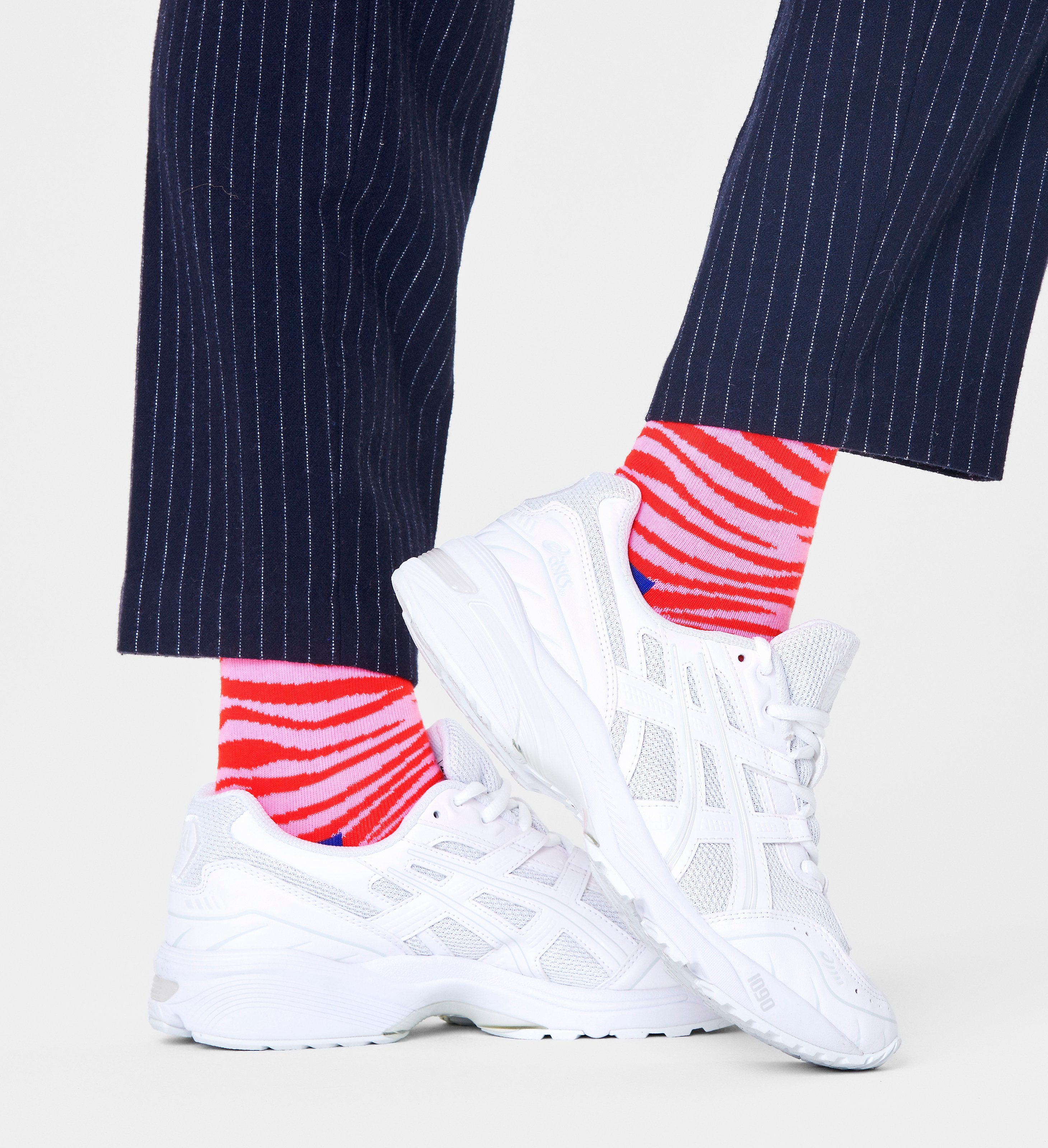 Růžovo-červené ponožky Happy Socks x WWF, vzor Tigers Roaring Back