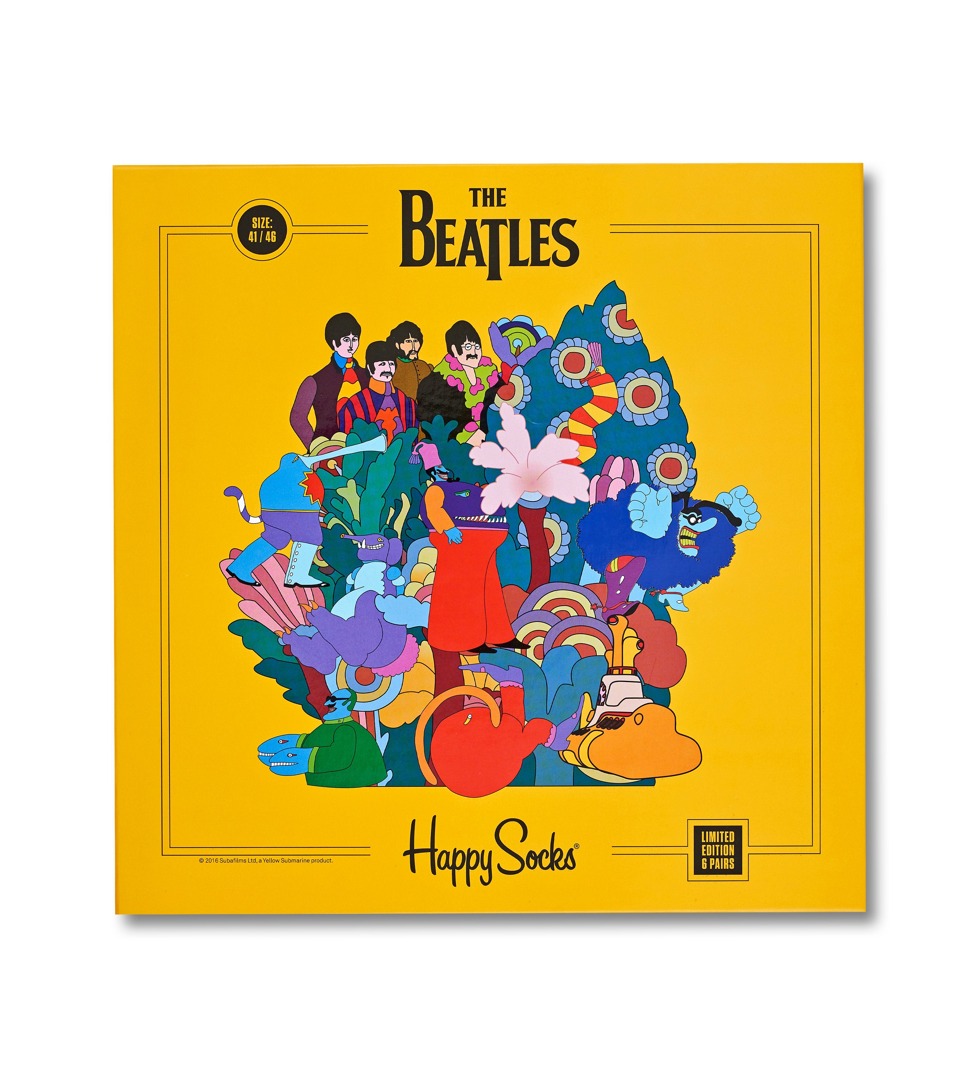 Dárkový box ponožek Happy Socks LP x The Beatles - 6 párů